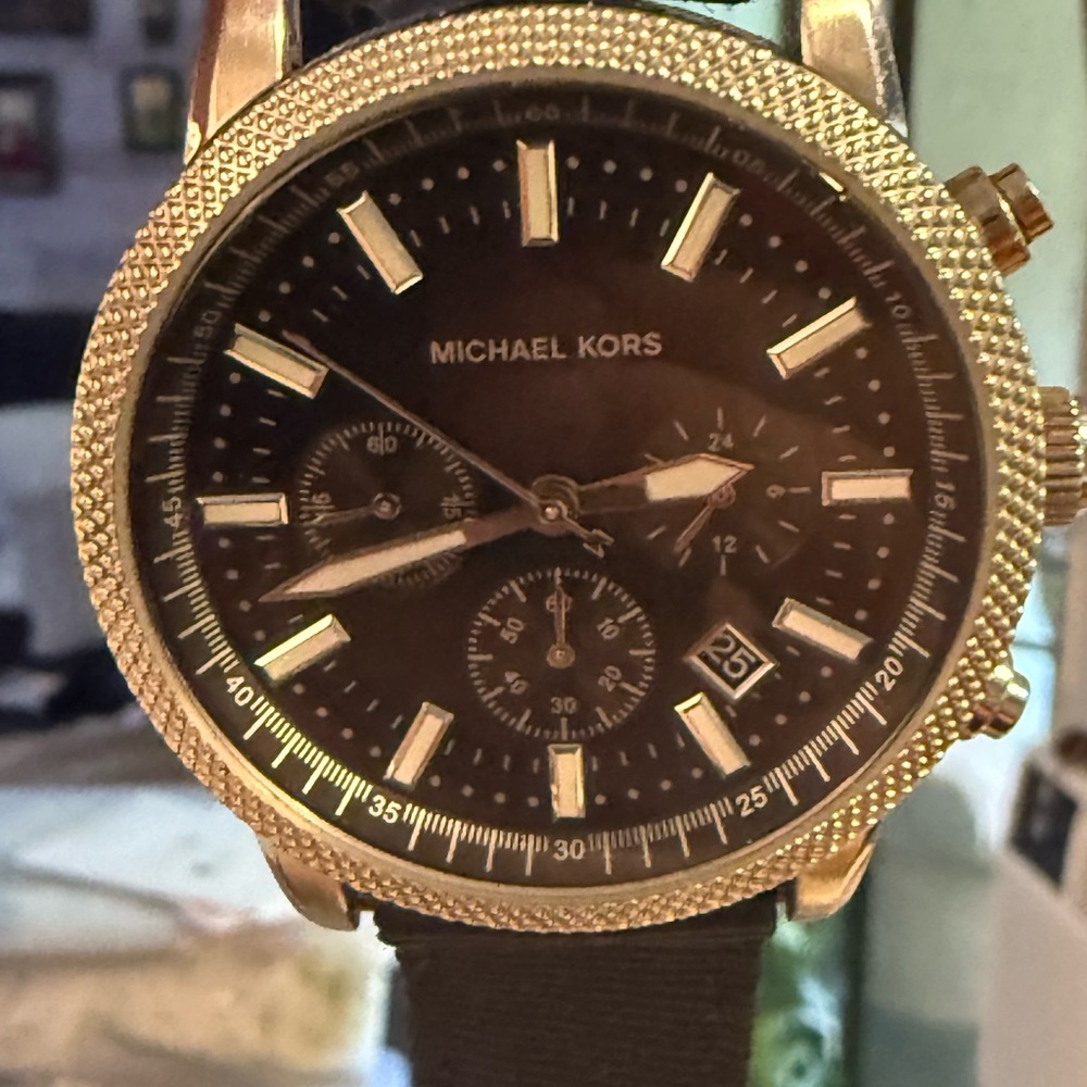 Michael Kors silver and Black Chronograph Watch